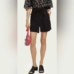 Scotch & Soda High rise mini-length shorts in black